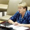 Ellen Margrethe Løj, Special Representative of the Secretary-General in Liberia, addresses Security Council