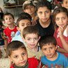 Children in a refugee camp in northern Lebanon