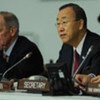 Secretary-General Ban Ki-moon (right) and General Assembly President Josep Deiss at high-level disarmament meeting
