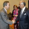 Secretary-General Ban Ki-moon greets Mohd Najib bin Tun Haji Abdul Razak, Prime Minister of Malaysia
