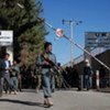 Security personnel outside the UN compound in Herat, Afghanistan