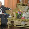 Ambassador Claude Heller (left) and Prime Minister Madhav Kumar Nepal in Kathmandu