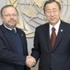 Secretary-General Ban Ki-moon (right) meets with Francisco Dall’Anese