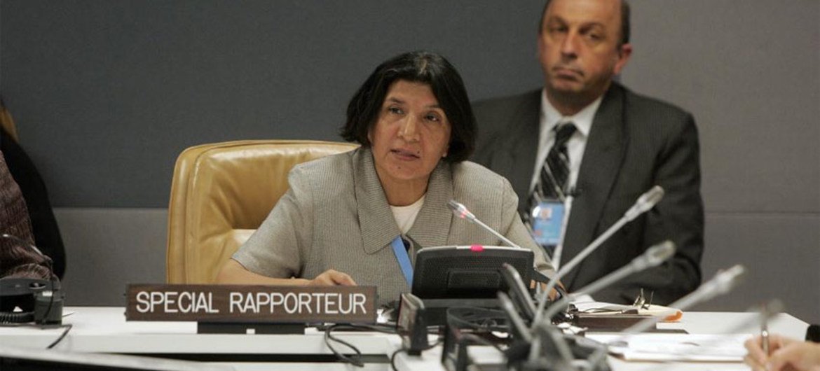 La relatora especial de la ONU sobre violencia contra la mujer, Rashida Manjoo   Foto; ONU
