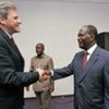 Le Secrétaire général adjoint Alain Le Roy rencontre le Président élu ivoirien Alassane Ouattara à Abidjan.