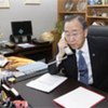 Le Secrétaire général Ban Ki-moon discute de la situation au Moyen-Orient et en Afrique du Nord avec chef de la Ligue des Etats arabes Amr Moussa.