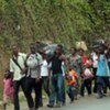 Some of the thousands of Ivorians who have fled the Abobo neighbourhood of Abidjan by foot