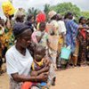 Displaced people in western Côte d'Ivoire queue up for relief items