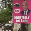 Une affiche du candidat Michel Martelly.