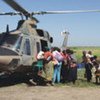 Helicopter rescues people from a flood-hit area of Namibia