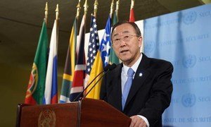 Secretary-General Ban Ki-moon addresses press
