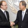 Secretary-General Ban Ki-moon (R) and Foreign Minister Antonio Milososki of The Former Yugoslav Republic of Macedonia