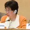 WHO chief Margaret Chan speaks at the closing of the 64th World Health Assembly in Geneva