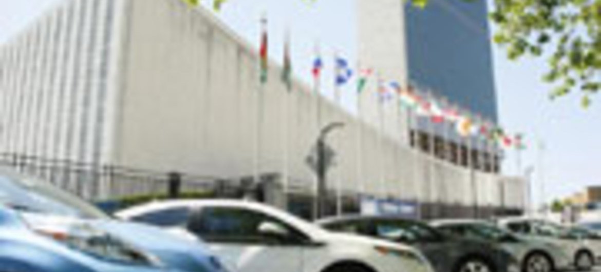 Electric cars at UN Headquarters, New York (file)