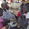 Children displaced from Abyei after Sudan Armed Forces overtook the town in mid-May