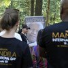 Volunteers work at New York’s Central Park to mark the second annual Nelson Mandela International Day