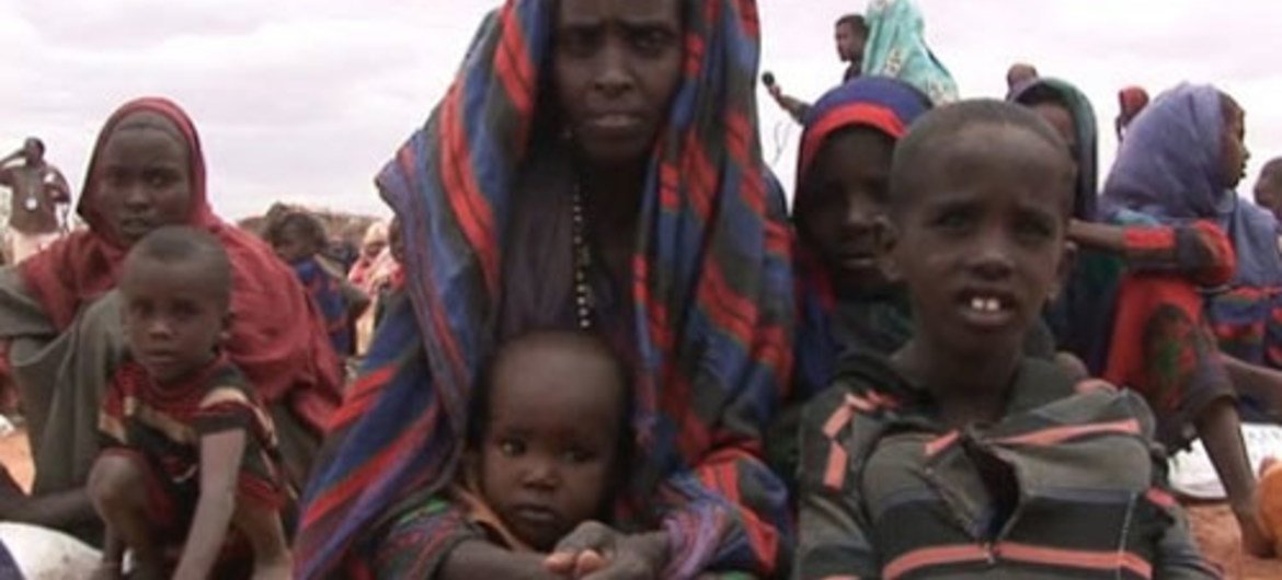 Des Somaliens ayant fui la famine dans le sud de la Somalie.