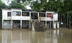 Flooding is an annual hazard for people living in coastal areas of Bangladesh. (July 2011)