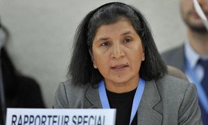 Rashida Manjoo, Rapporteuse spéciale sur la violence contre les femmes. Photo ONU/Jean-Marc Ferré