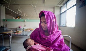A mother and her newborn baby at the Maternal and Child Health Training Institute for medically needy in Dhaka, Bangladesh.
