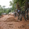 UNMIL engineers build road near Zwedru, Liberia