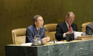 General Assembly President Joseph Deiss (right) and Secretary-General Ban Ki-moon  attend the closing of the Assembly’s sixty-fifth session
