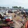 Un camp de déplacés sri lankais en mars 2009.