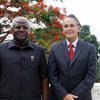 President Ernest Bai Koroma of Sierra Leone and Michael von der Schulenburg, Head of the UN Integrated Peacebuilding Office in Sierra Leone