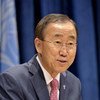 Secretary-General Ban Ki-moon addresses correspondents at a press conference at UN Headquarters