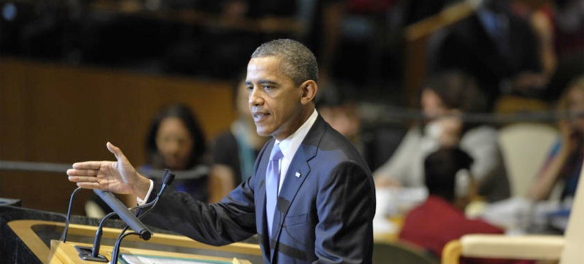 US President Barack Obama addresses high-level debate of the UN 66th General Assembly Session