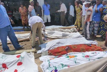 Victims of a massacre carried out in a bar in the Burundian town of Gatumba on 18 September 2011