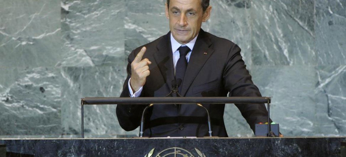 Le Président Nicolas Sarkozy de la France.