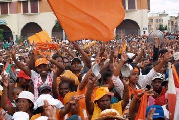 A political rally in Madagascar in 2009.