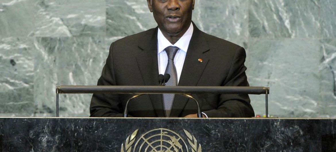 Le Président Alassane Ouattara de Côte d'Ivoire.