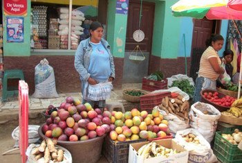 Produce market in La Esperanza, Honduras.