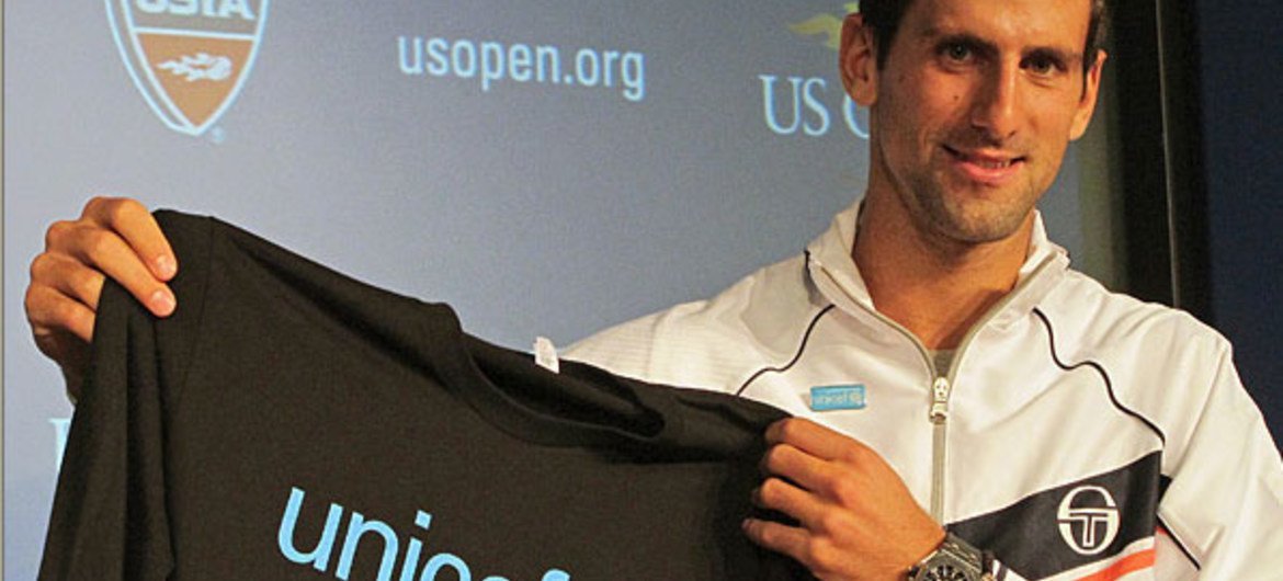 L'ambassadeur de bonne volonté de l'UNICEF, Novak Djokovic. Photo UNICEF
