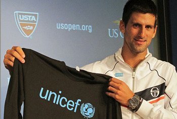 L'ambassadeur de bonne volonté de l'UNICEF, Novak Djokovic. Photo UNICEF