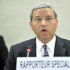 Le Rapporteur spécial des Nations Unies sur la situation des droits de l'homme au Cambodge, Surya P. Subedi. Photo ONU/Jean-Marc Ferré