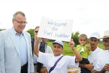 UNODC Executive Director Yury Fedotov (left) on his first visit to Colombia