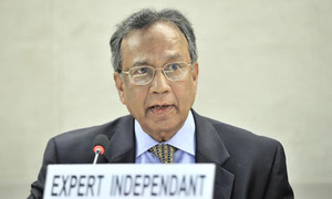 Le Rapporteur spécial sur la situation des droits de l'homme en Somalie, Shamsul Bari. Photo ONU/Jean Marc Ferré