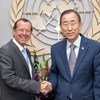 Martin Kobler (left), Special Representative for Iraq and Head of the UN Assistance Mission, with Secretary-General Ban Ki-moon