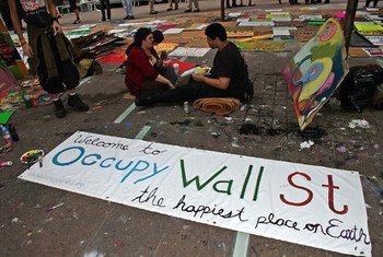 Des manifestants du mouvement "Occupy Wall Street".