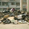 A pile of wreckage left behind in downtown Kuwait after looting and destruction by Iraqi occupation forces in 1991.