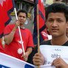 Demonstation on the streets of Kathmandu in favour of drafting a new constitution for Nepal