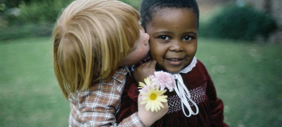 Children from Cape Town, South Africa in the 1980s, when inter-racial marriage was illegal in the country