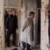 High Commissioner António Guterres (right) visits the damaged UNHCR office in Kandahar, Afghanistan