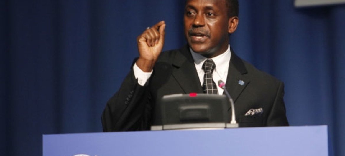 UNIDO Director-General Kandeh K. Yumkella speaking at the opening session of the agency's General Conference
