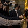 Secretary-General Ban Ki-moon speaks to reporters on arrival in Busan, Republic of Korea, to address the Fourth High-Level Forum on Aid Effectiveness