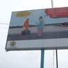 A human trafficking awareness billboard.