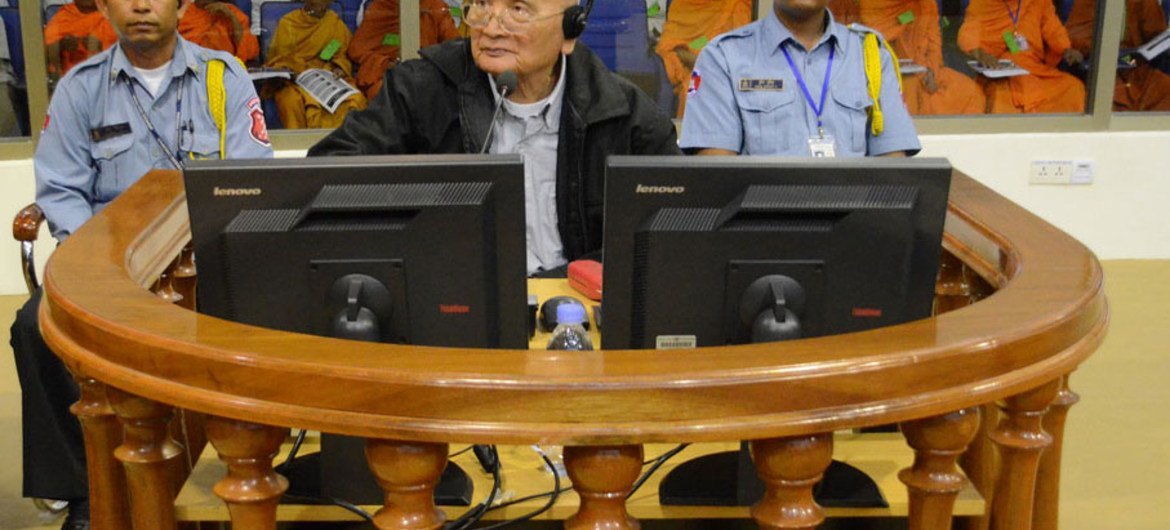Nuon Chea at the Extraordinary Chambers in the Courts of Cambodia on 5 December 2011